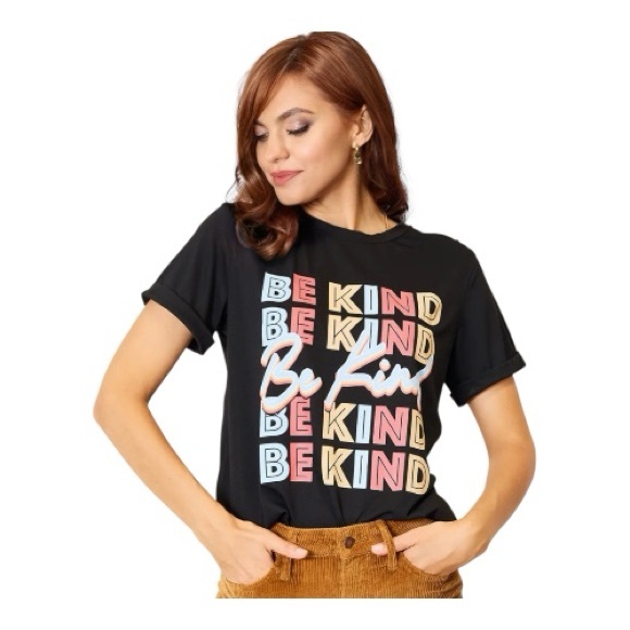 Be Kind NWT Women’s Graphic T-shirt By Simply Love Size Large Round Neck - Picture 1 of 6